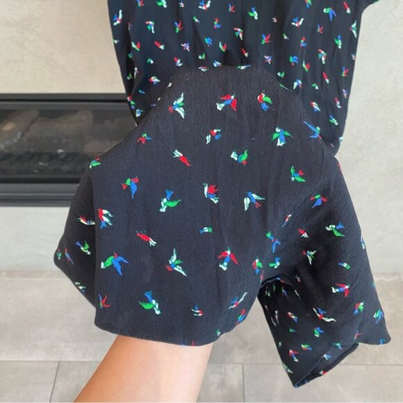 AND OTHER STORIES & Stockholm Atelier Bird Short Sleeve Black Dress, Size 6 - Picture 3 of 7